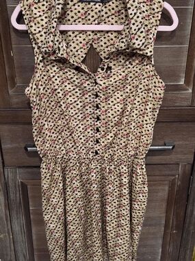 Fashion To Figure Size 1XL Dress Brown Print Knee Length